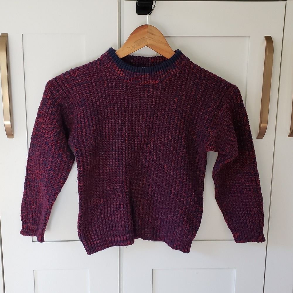 Ivy Club Classics Sweater Kids 7 Red Vintage Cable Knit Pullover Preppy